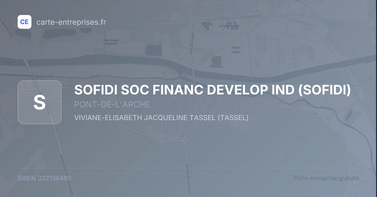 SOFIDI SOC FINANC  DEVELOP IND (SOFIDI) — 332136480 — fiche entreprise
