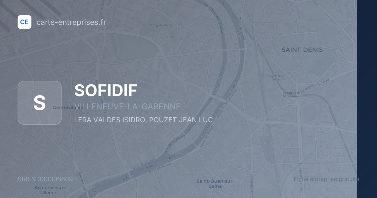 SOFIDIF — 333006609 — fiche entreprise
