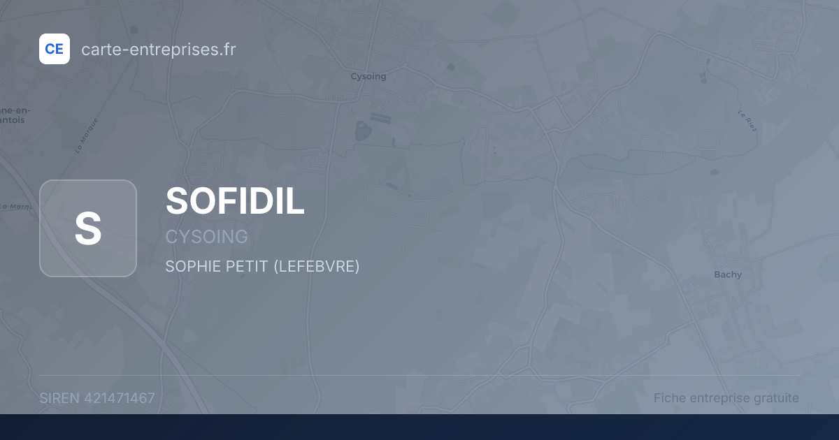 SOFIDIL — 421471467 — fiche entreprise