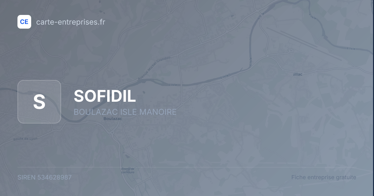 SOFIDIL — 534628987 — fiche entreprise