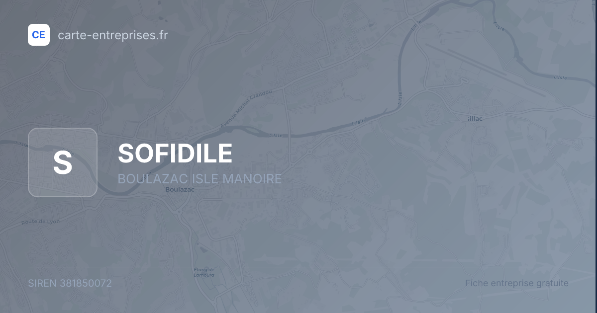 SOFIDILE — 381850072 — fiche entreprise