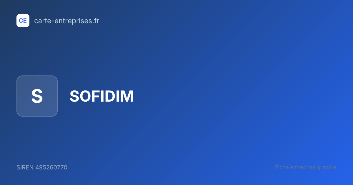 SOFIDIM — 495260770 — fiche entreprise