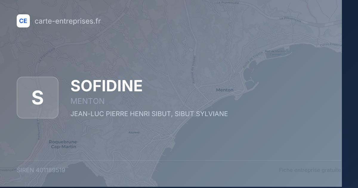 SOFIDINE — 401189519 — fiche entreprise