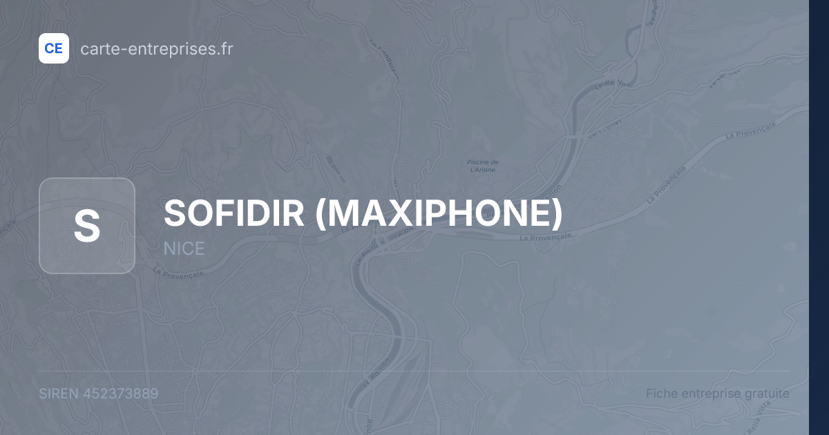 SOFIDIR (MAXIPHONE) — 452373889 — fiche entreprise