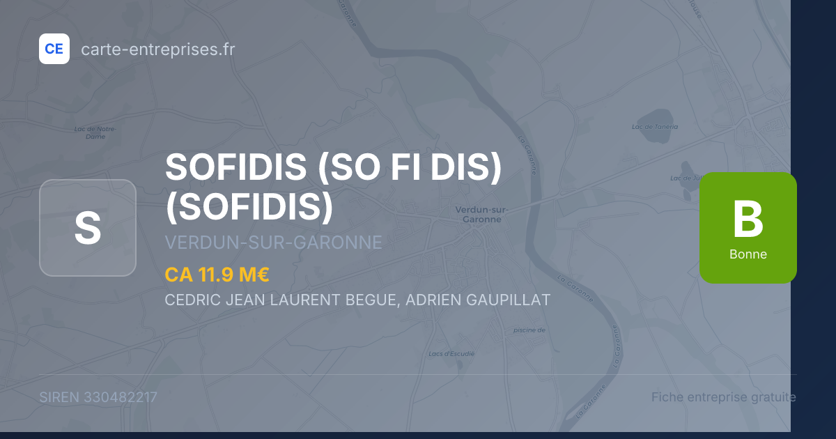 SOFIDIS (SO FI DIS) (SOFIDIS) — 330482217 — fiche entreprise