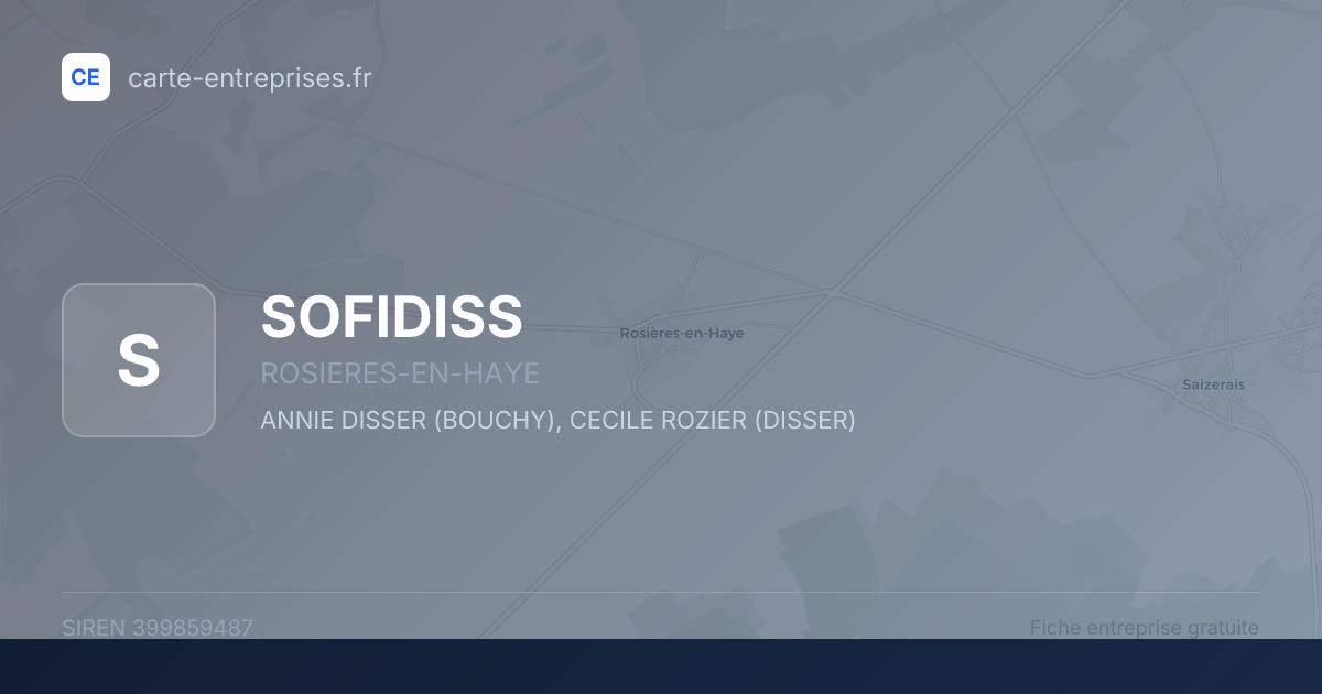 SOFIDISS — 399859487 — fiche entreprise