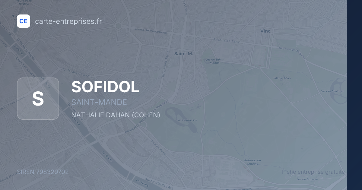 SOFIDOL — 798329702 — fiche entreprise