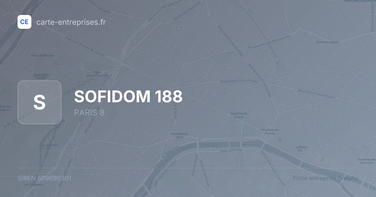 SOFIDOM 188 — 509690301 — fiche entreprise