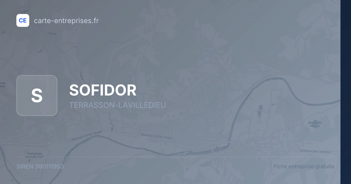SOFIDOR — 390111953 — fiche entreprise