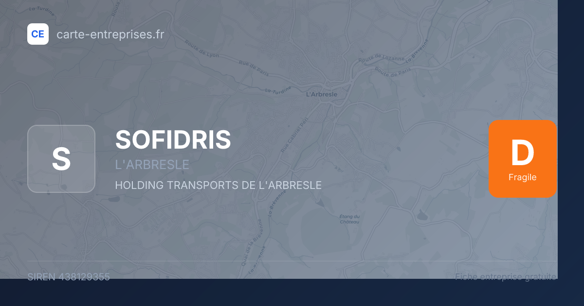 SOFIDRIS — 438129355 — fiche entreprise
