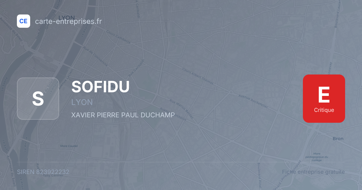 SOFIDU — 823922232 — fiche entreprise