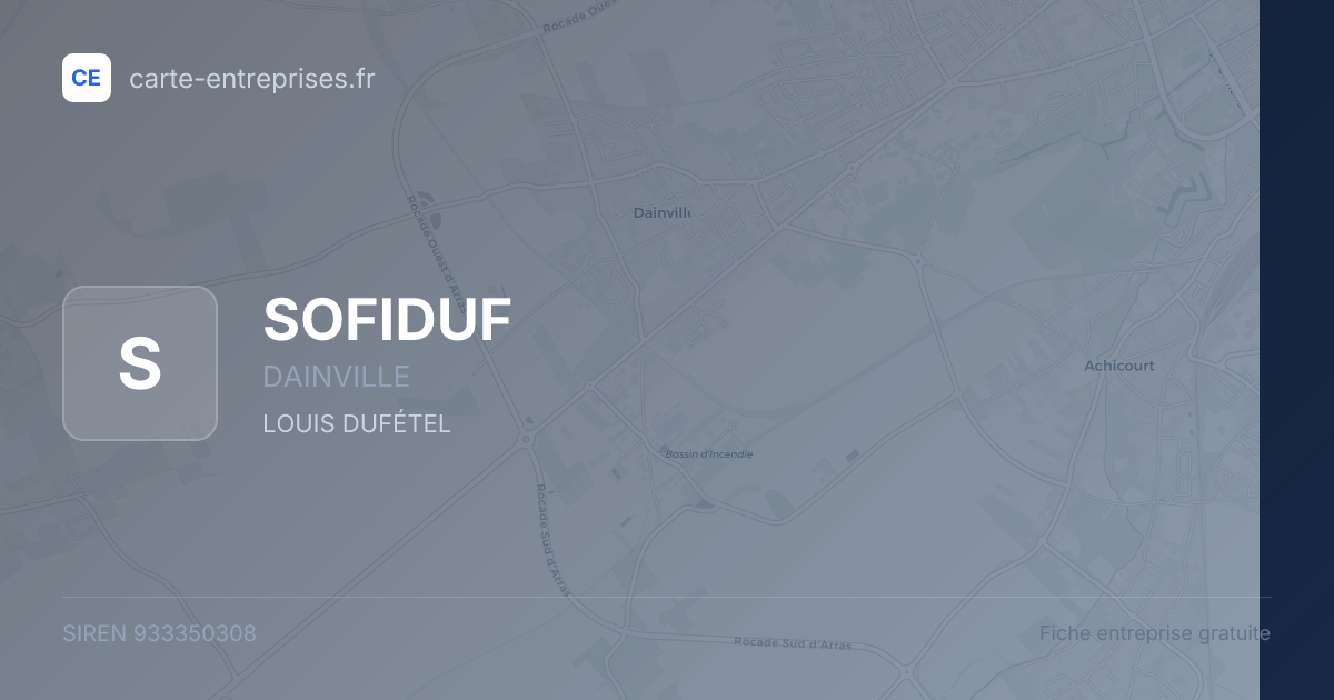 SOFIDUF — 933350308 — fiche entreprise