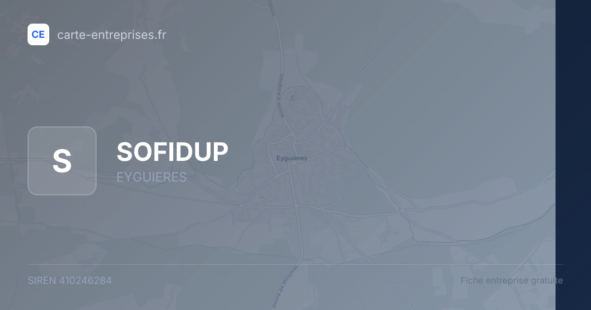 SOFIDUP — 410246284 — fiche entreprise
