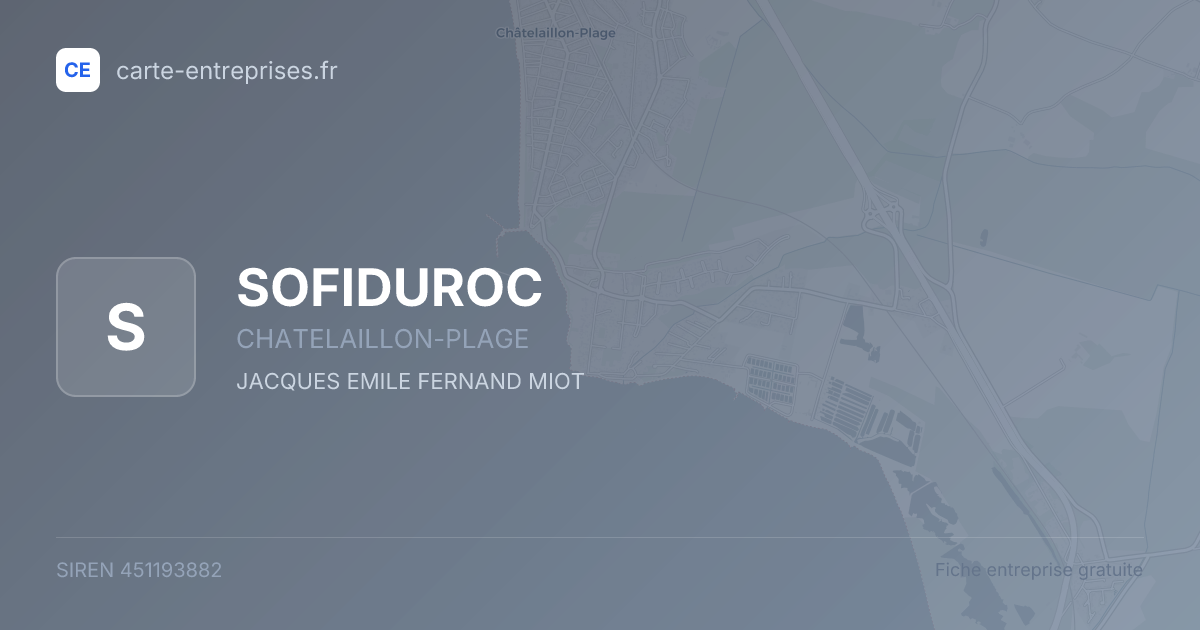 SOFIDUROC — 451193882 — fiche entreprise