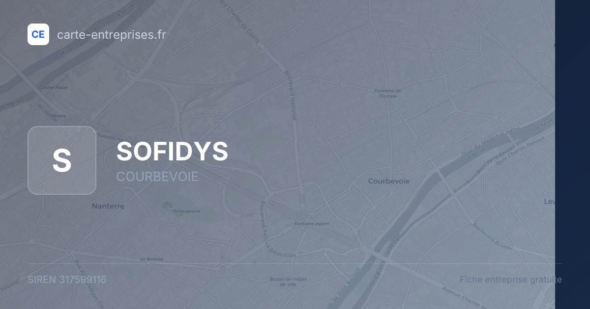SOFIDYS — 317599116 — fiche entreprise