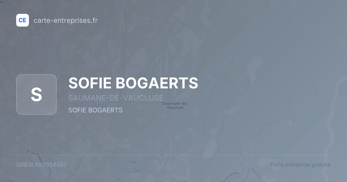 SOFIE BOGAERTS — 882034457 — fiche entreprise