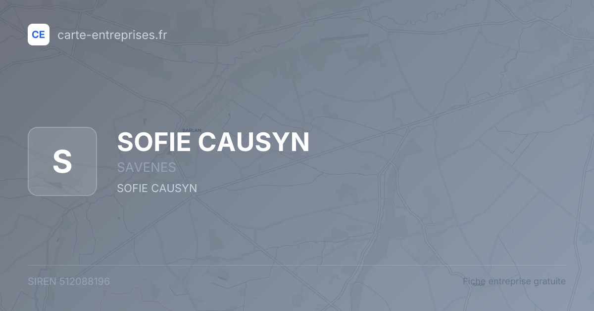 SOFIE CAUSYN — 512088196 — fiche entreprise