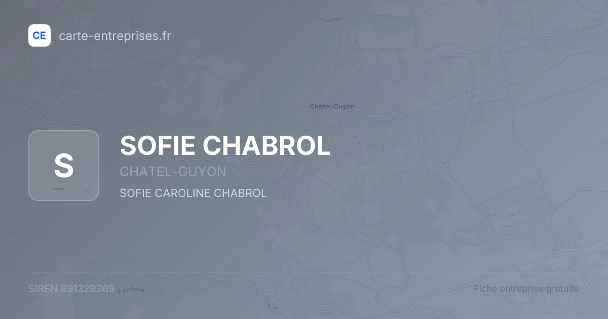 SOFIE CHABROL — 891329369 — fiche entreprise