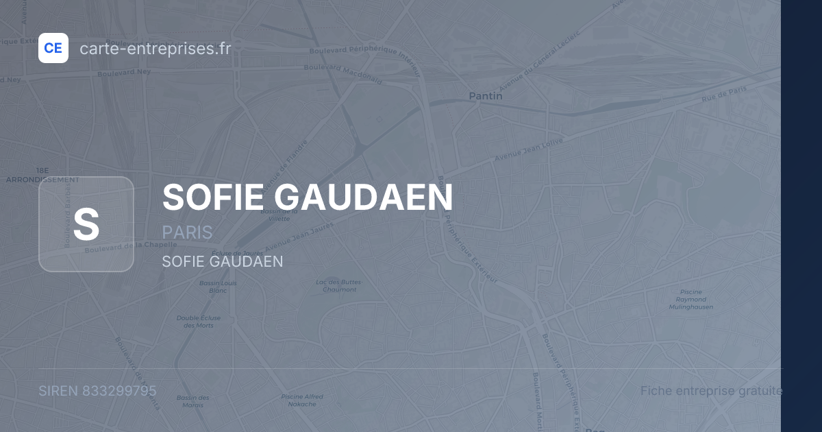 SOFIE GAUDAEN — 833299795 — fiche entreprise