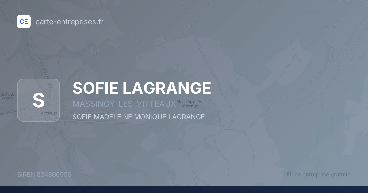 SOFIE LAGRANGE — 834800906 — fiche entreprise