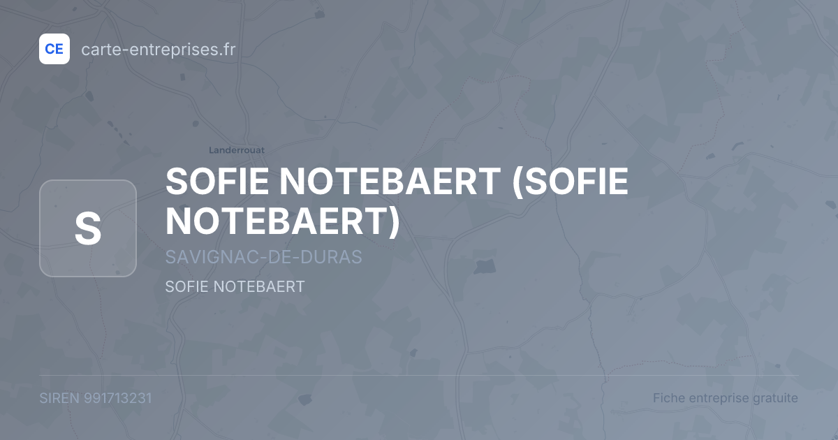 SOFIE NOTEBAERT — 991713231 — fiche entreprise