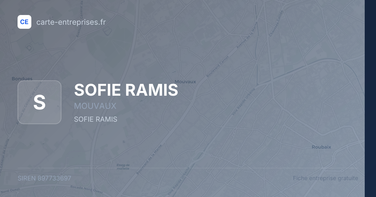 SOFIE RAMIS — 897733697 — fiche entreprise
