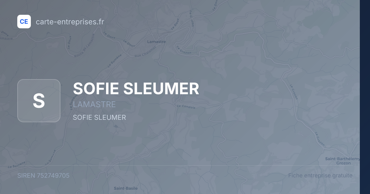 SOFIE SLEUMER — 752749705 — fiche entreprise