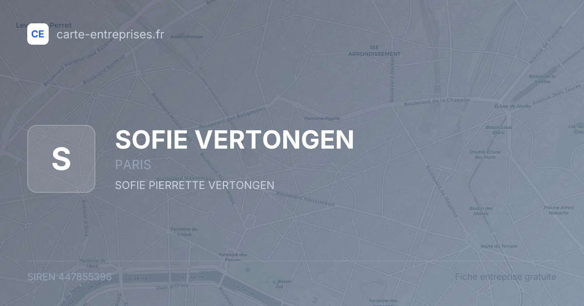 SOFIE VERTONGEN — 447855396 — fiche entreprise