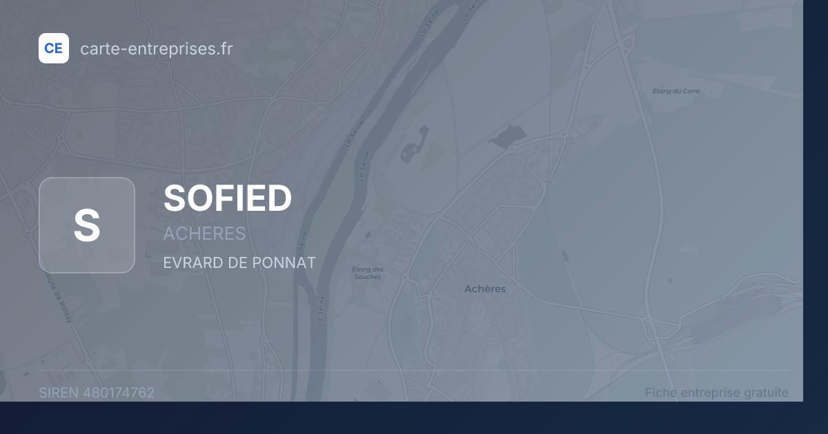 SOFIED — 480174762 — fiche entreprise
