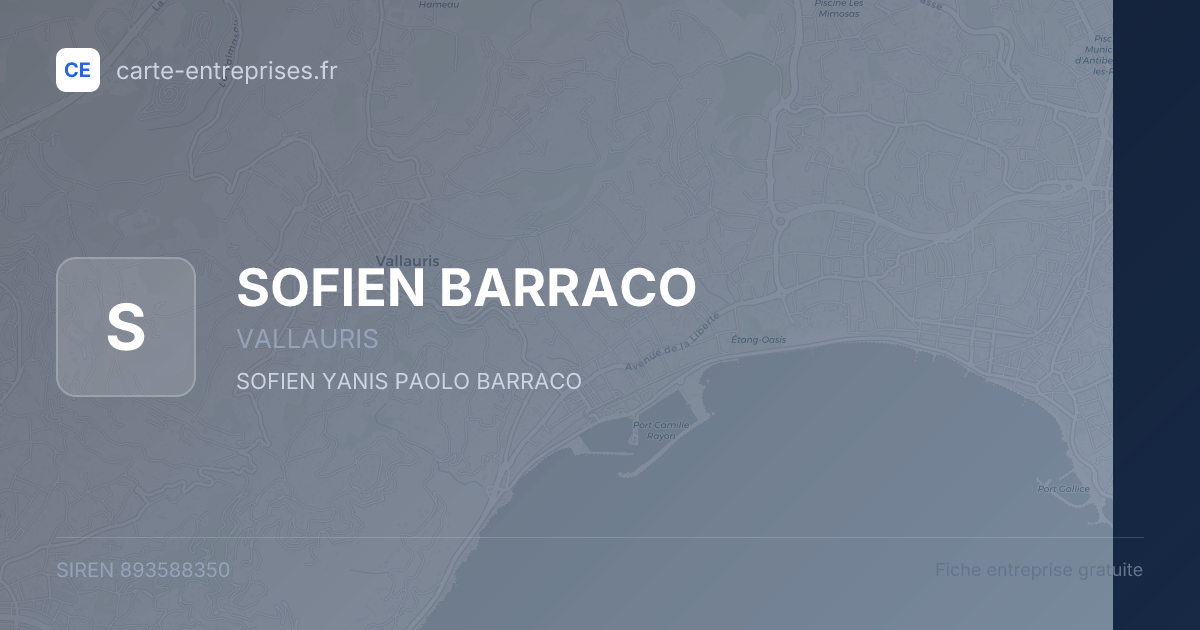 SOFIEN BARRACO — 893588350 — fiche entreprise