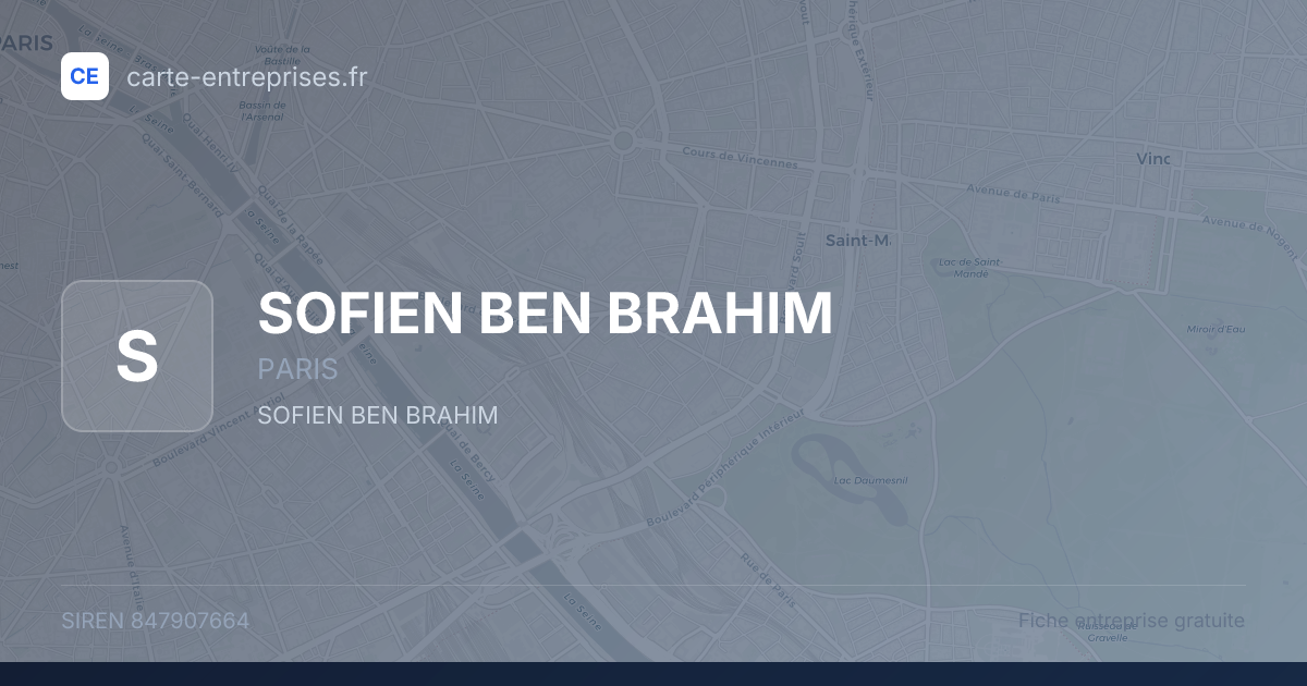 SOFIEN BEN BRAHIM — 847907664 — fiche entreprise
