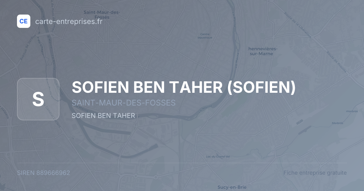 SOFIEN BEN TAHER (SOFIEN) — 889666962 — fiche entreprise