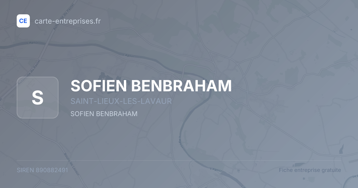 SOFIEN BENBRAHAM — 890882491 — fiche entreprise