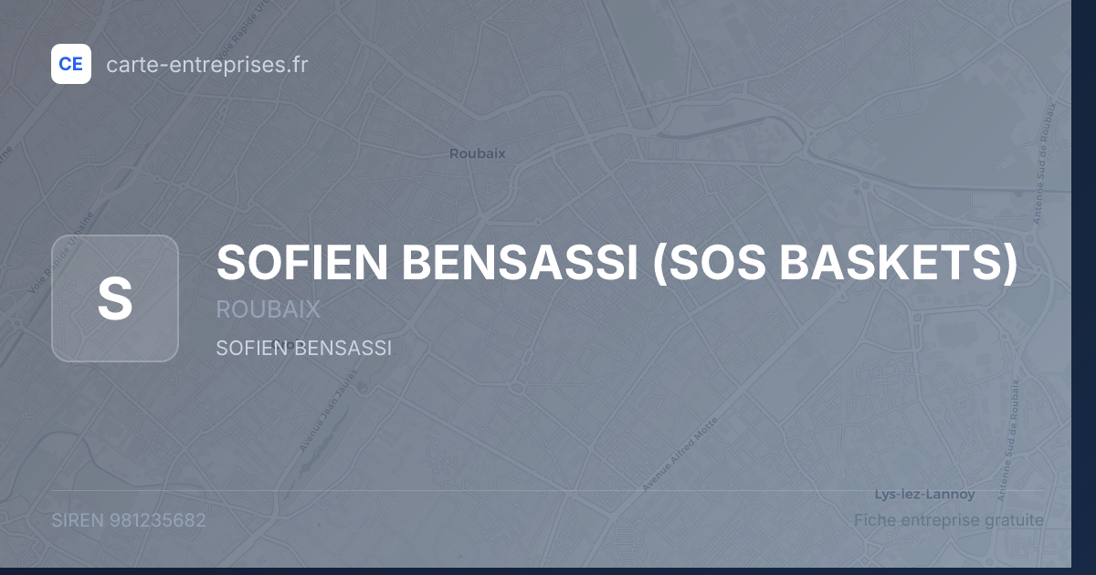 SOFIEN BENSASSI (SOS BASKETS) — 981235682 — fiche entreprise