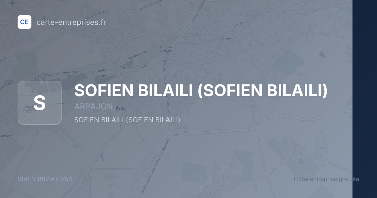 SOFIEN BILAILI — 882902554 — fiche entreprise