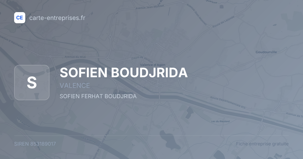 SOFIEN BOUDJRIDA — 853189017 — fiche entreprise