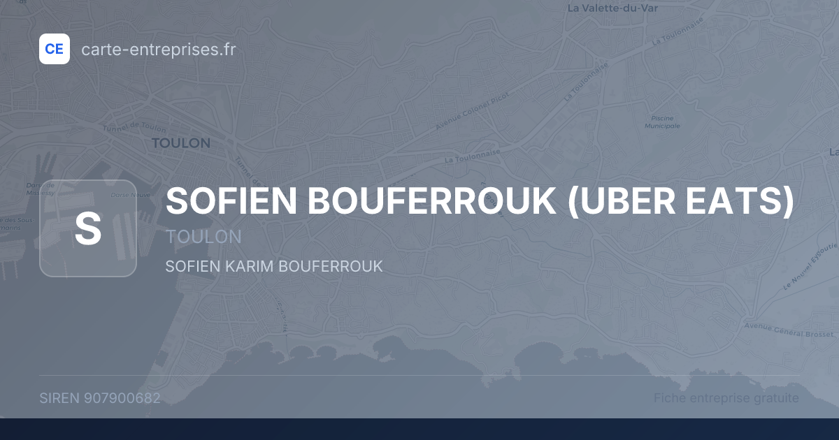 SOFIEN BOUFERROUK (UBER EATS) — 907900682 — fiche entreprise