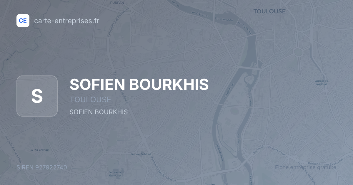 SOFIEN BOURKHIS — 927922740 — fiche entreprise