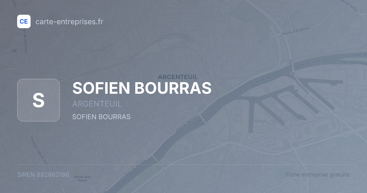 SOFIEN BOURRAS — 892862186 — fiche entreprise