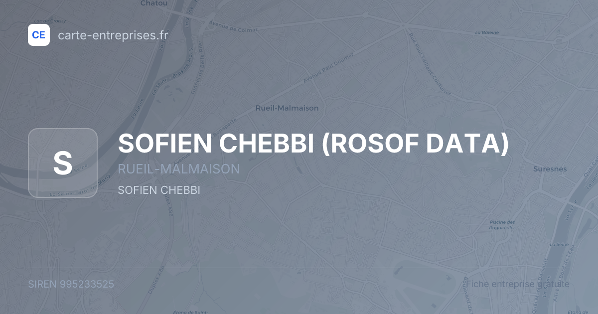 SOFIEN CHEBBI (ROSOF DATA) — 995233525 — fiche entreprise
