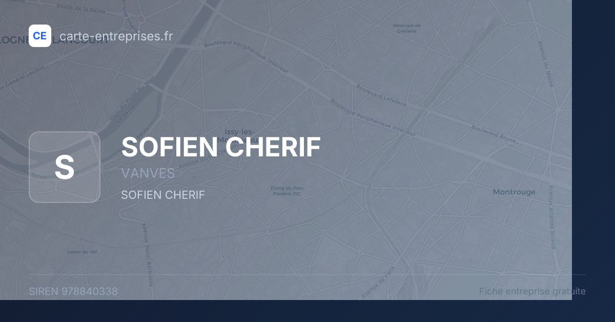 SOFIEN CHERIF — 978840338 — fiche entreprise