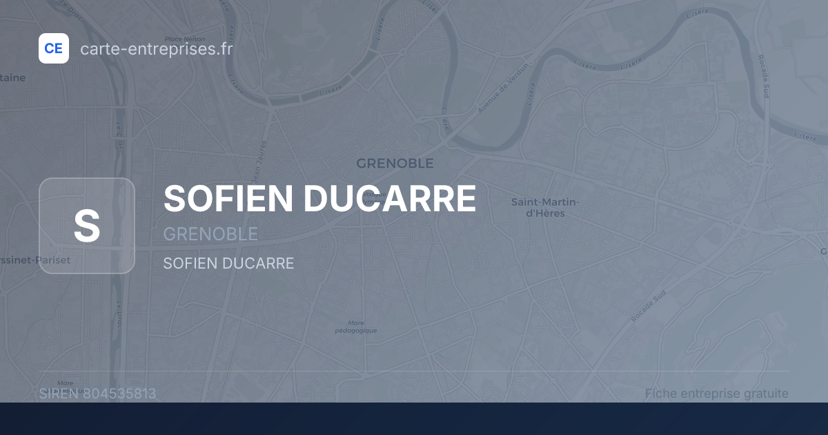 SOFIEN DUCARRE — 804535813 — fiche entreprise