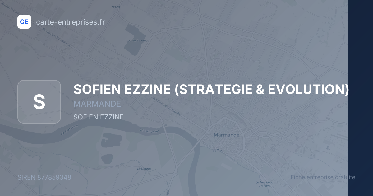 SOFIEN EZZINE (STRATEGIE & EVOLUTION) — 877859348 — fiche entreprise