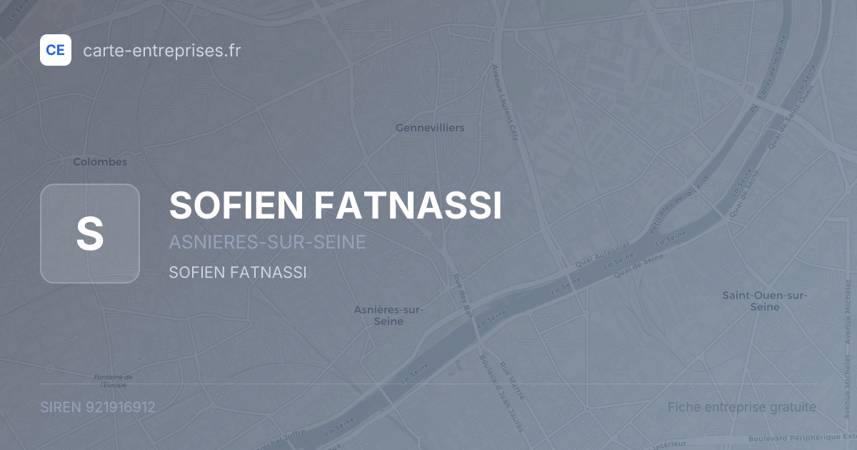 SOFIEN FATNASSI — 921916912 — fiche entreprise