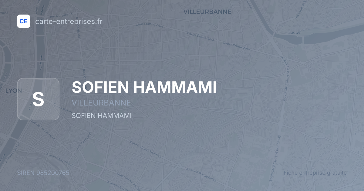 SOFIEN HAMMAMI — 985200765 — fiche entreprise
