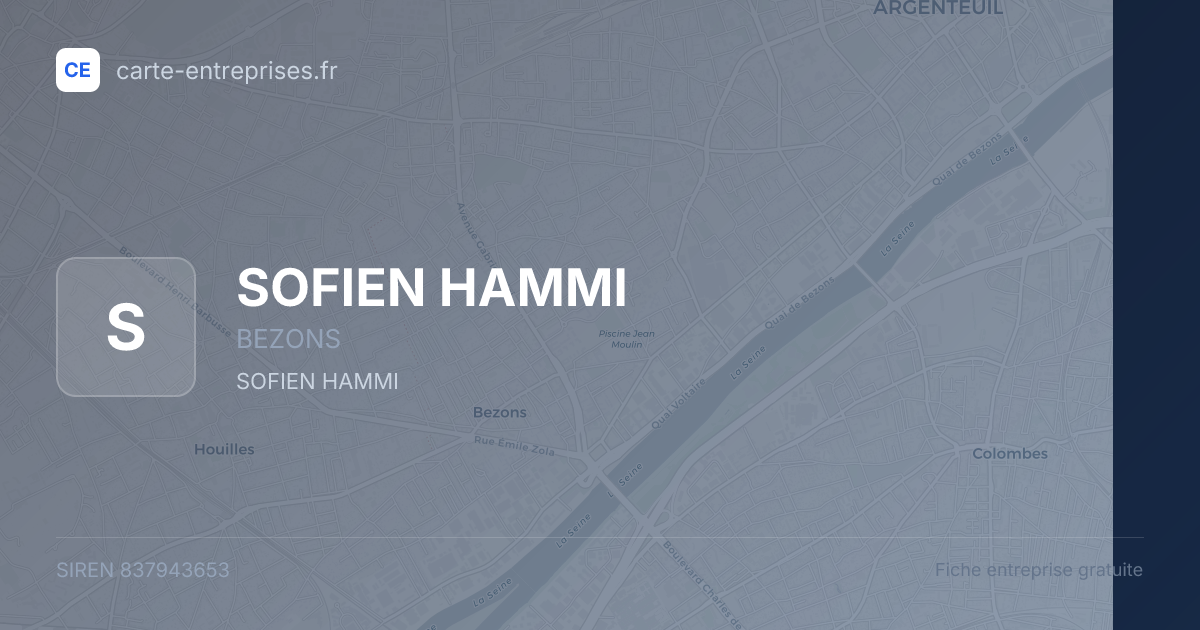 SOFIEN HAMMI — 837943653 — fiche entreprise