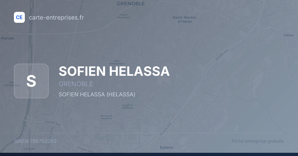 SOFIEN HELASSA — 788752293 — fiche entreprise