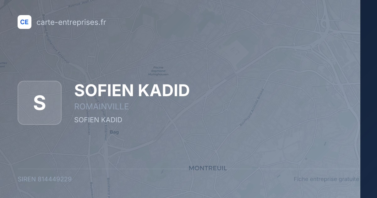 SOFIEN KADID — 814449229 — fiche entreprise