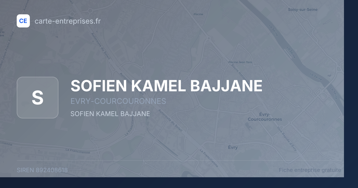 SOFIEN KAMEL BAJJANE — 892408618 — fiche entreprise
