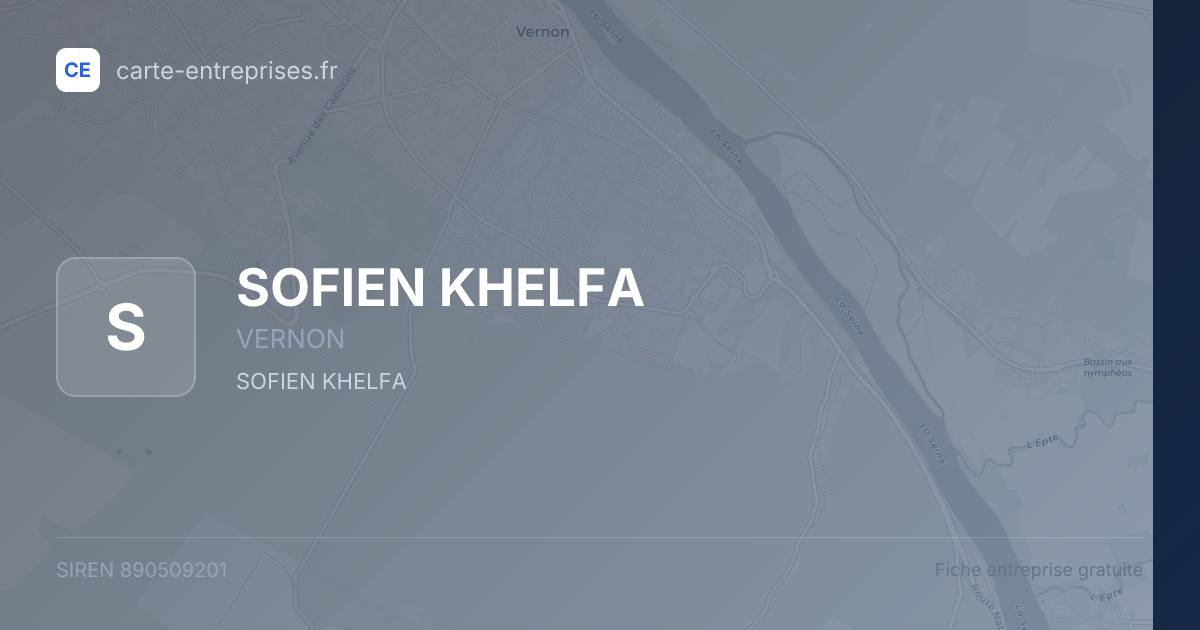 SOFIEN KHELFA — 890509201 — fiche entreprise